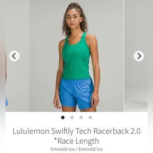 Lululemon Swiftly Tech Racerback 2.0*Race Length - size 6